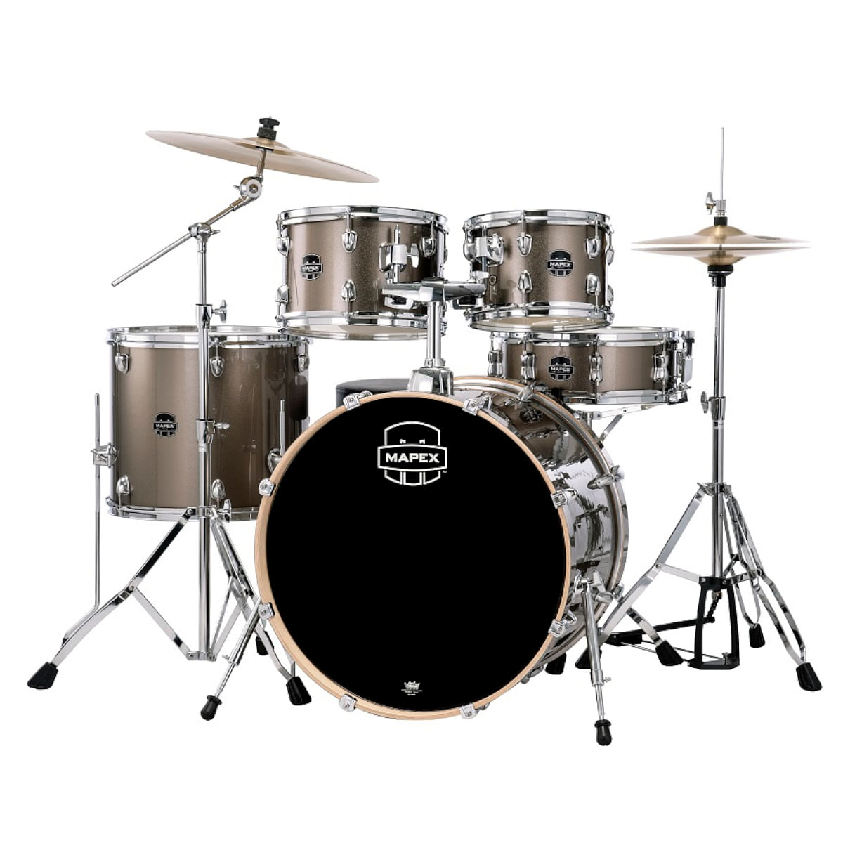 Mapex Venus VE5294FTVX 5-Piece Rock Drum Kit with Hardware & Throne, Copper Metallic image