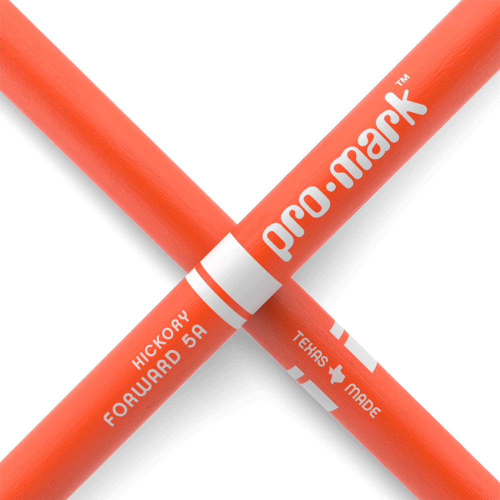 Promark 5A Orange Wood Tip Classic Forward Drum Sticks image