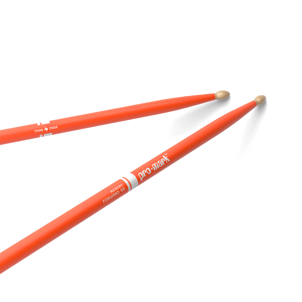 Promark 5A Orange Wood Tip Classic Forward Drum Sticks image