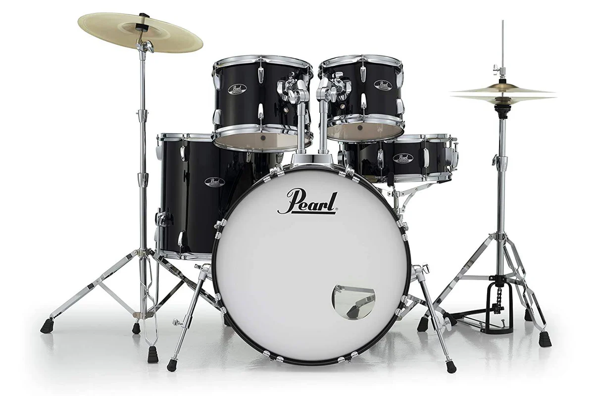 Pearl Roadshow Jet Black 5 Pcs Drum Set W/Stands & Cymbals image