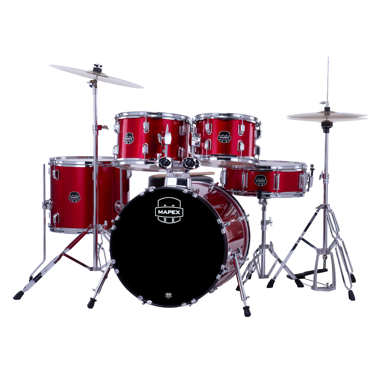 Mapex Comet CM5294FTCIR 5-Piece Rock Drum Kit with Hardware & Cymbals, Infra Red image