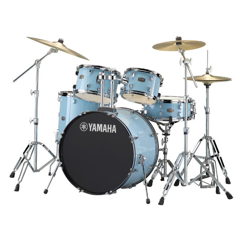 Yamaha Rydeen RDP2F5 Gloss Pale Blue Acoustic Drums 5Pc Drumset with Hardware GM2F53A image