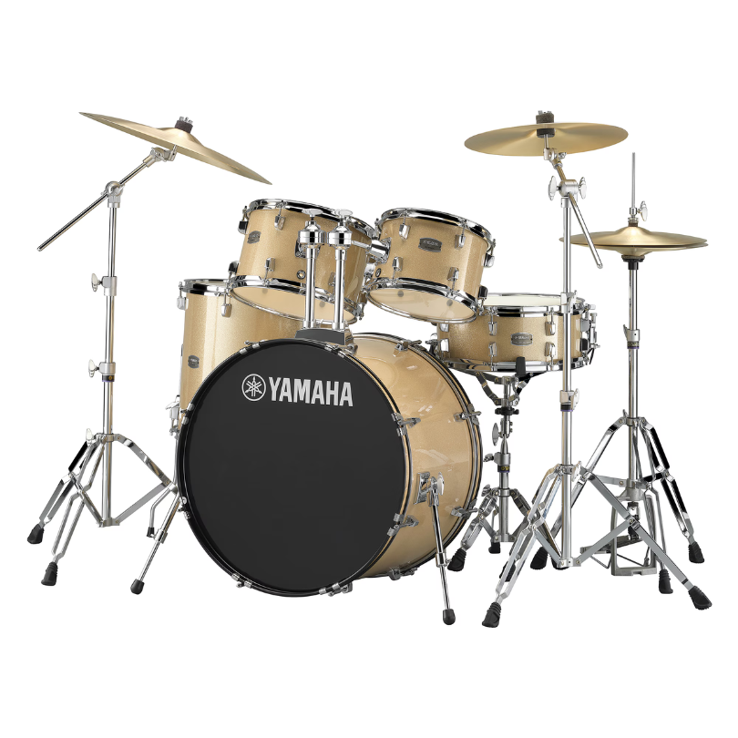 Yamaha Rydeen RDP2F5 Champagne Glitter Acoustic Drums 5Pc Drumset with Hardware GM2F53A image