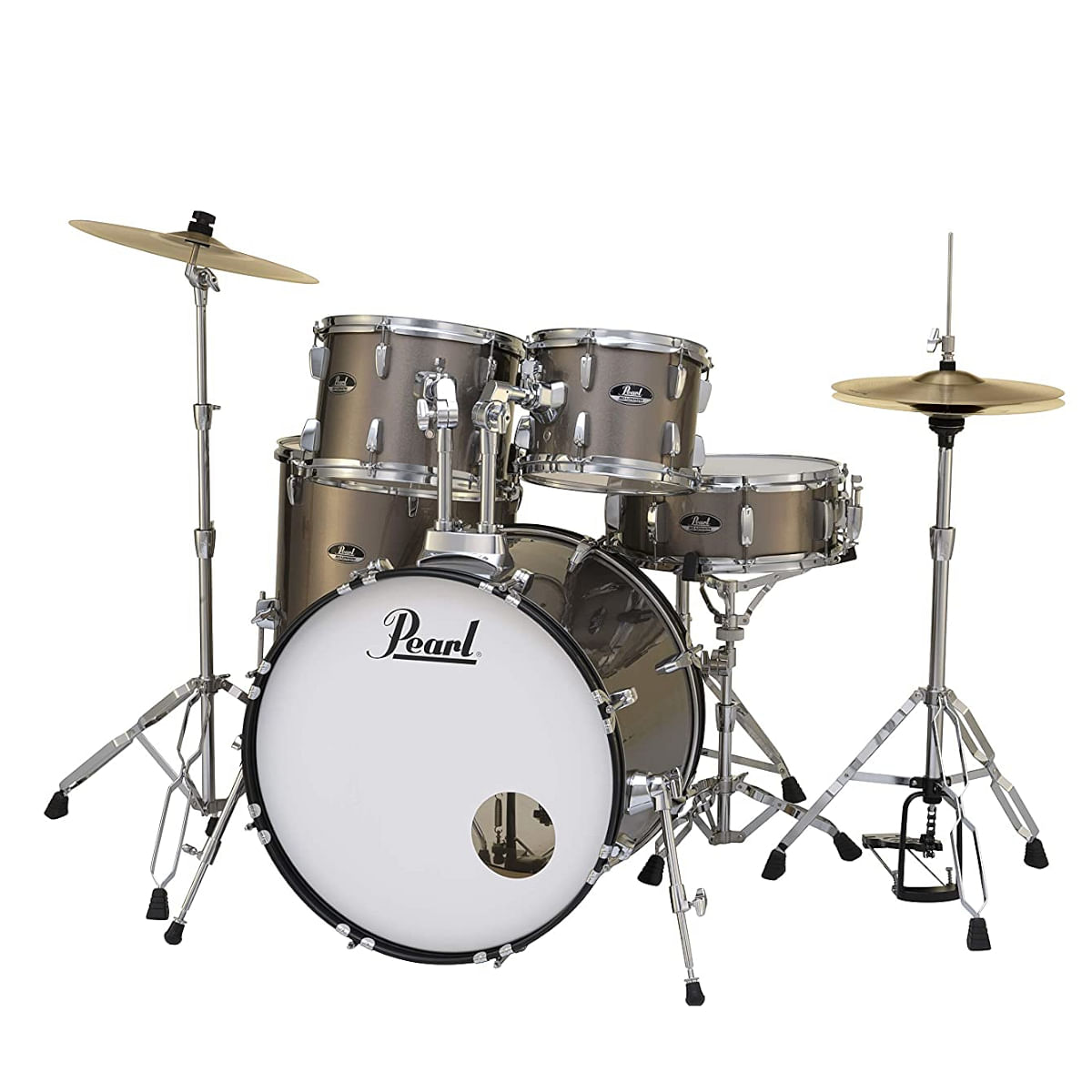 Pearl Roadshow Bronze Metallic 5 Pcs Drum Set W/Stands & Cymbals image