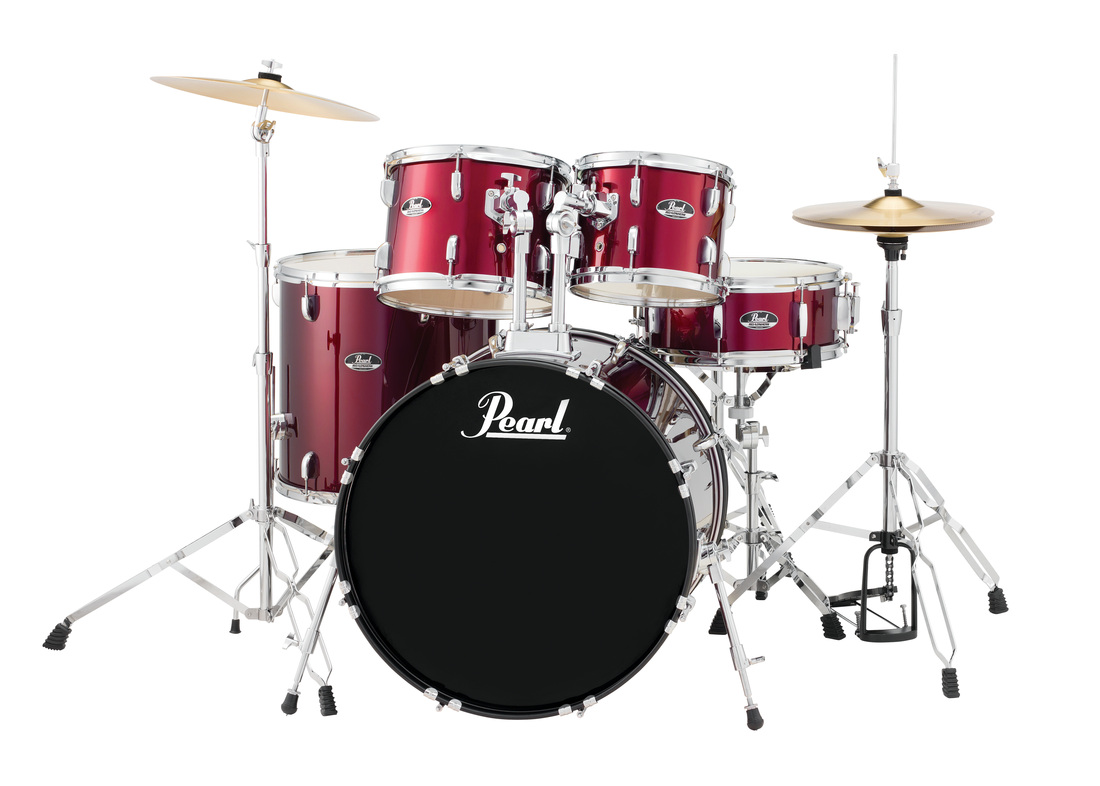 Pearl Roadshow Wine Red 5 Pcs Drum Set W/Stands & Cymbals image