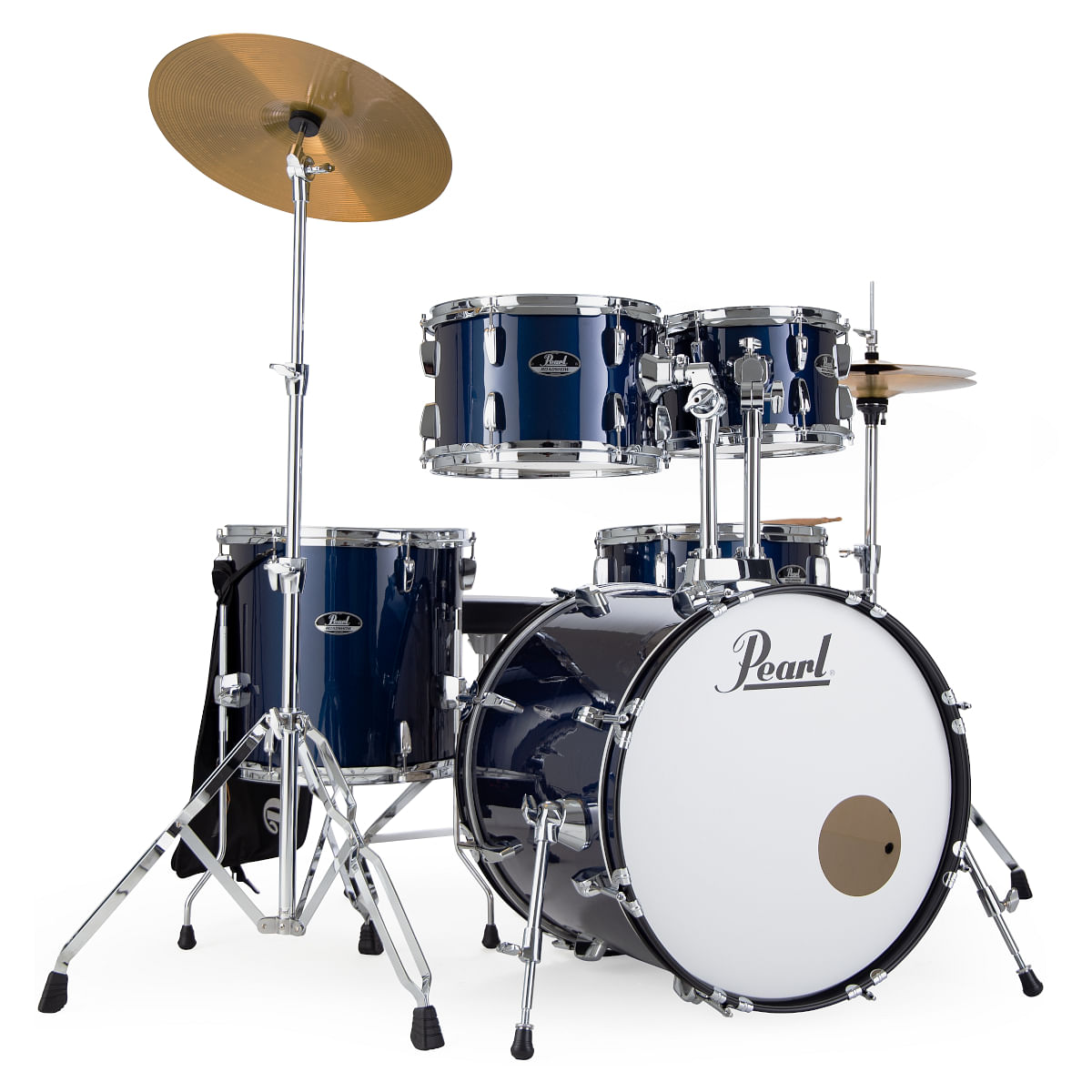 Pearl Roadshow Royal Blue Metallic 5 Pcs Drum Set W/Stands & Cymbals image