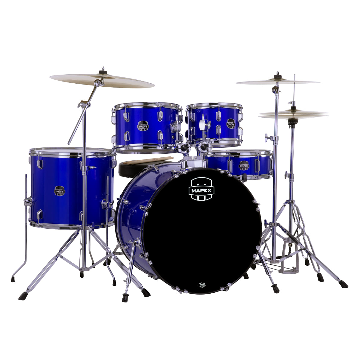 Mapex Comet CM5294FTCIR 5-Piece Rock Drum Kit with Hardware & Cymbals, Indigo Blue image