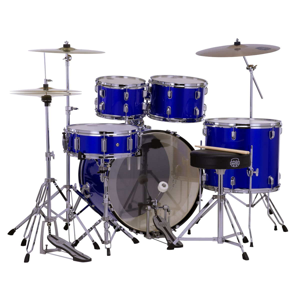 Mapex Comet CM5294FTCIR 5-Piece Rock Drum Kit with Hardware & Cymbals, Indigo Blue image