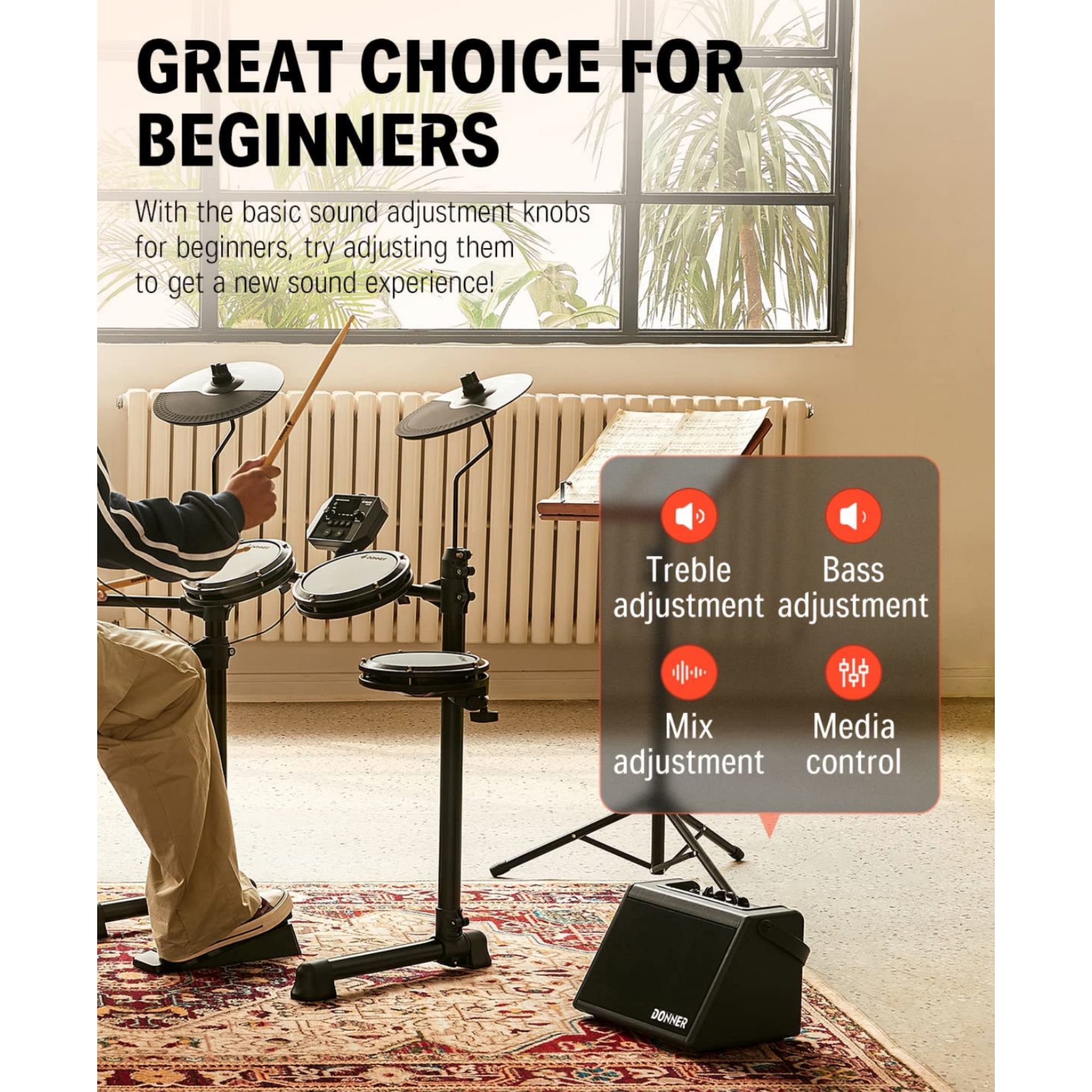 Donner DDA-20 20W Mini Electric Drum Amplifier image