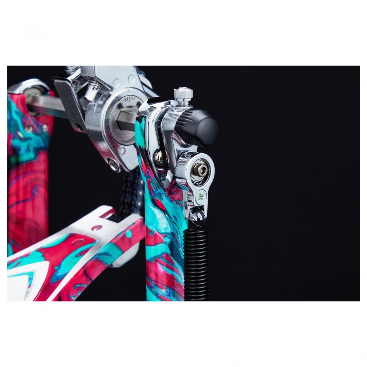 Tama 50th Anniversary Iron Cobra 900 Power Glide Twin Pedal in Marble Coral Swirl image